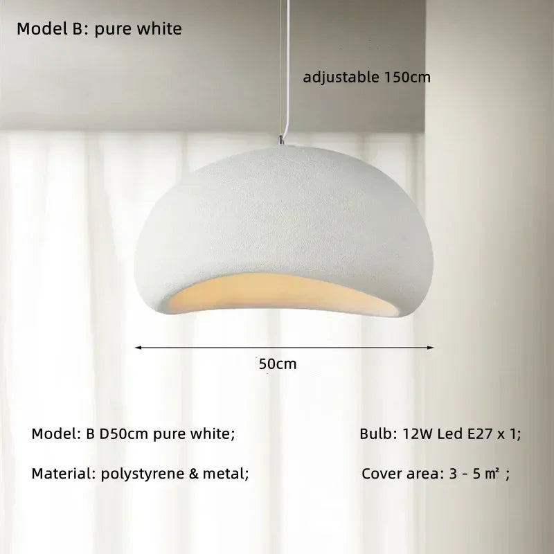 LED Pendant Lights White Resin Hanging Lamp for Living Dining Room Restaurant Decor Chandelier Art Suspension Luminaire