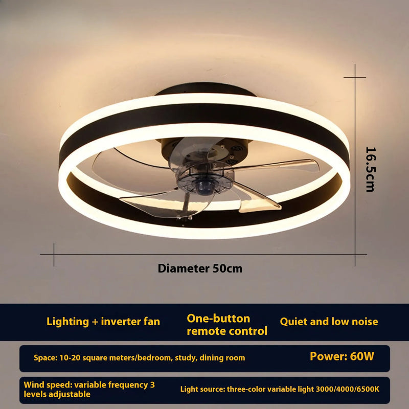 Modern Design LED Ceiling Fan Light with Remote Control for Living Room Bedroom Dinning Room