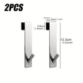 2pcs Bathrobe Hanger Shower Room Glass Over Door Hanging Hooks Punch-free Waterproof Towel Hanger Metal S-Shape Bath Towel Hooks