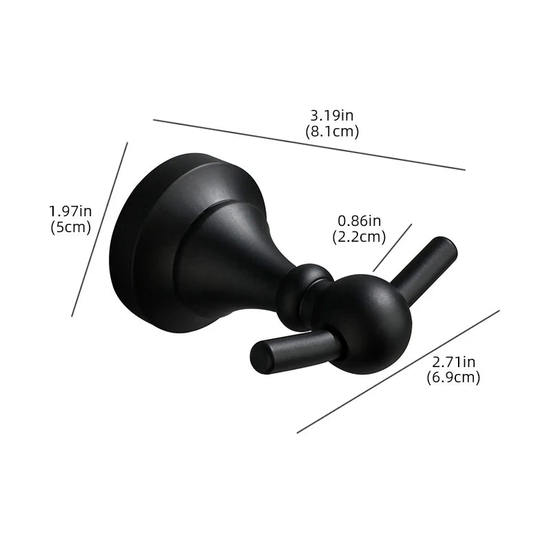 Matte Black Bathroom Accessories Hardware Set Aluminum Alloy Wall Mount Towel Bar Towel Ring Toilet Roll Paper Holder Robe Hook