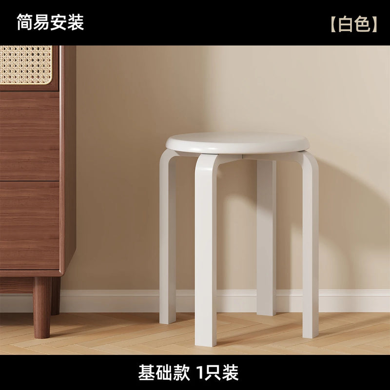 Japanese Solid Wood Dining Stool Stackable Restaurant Upholstered Bench Simple Modern Living Room Stool Restaurant Furniture FYD