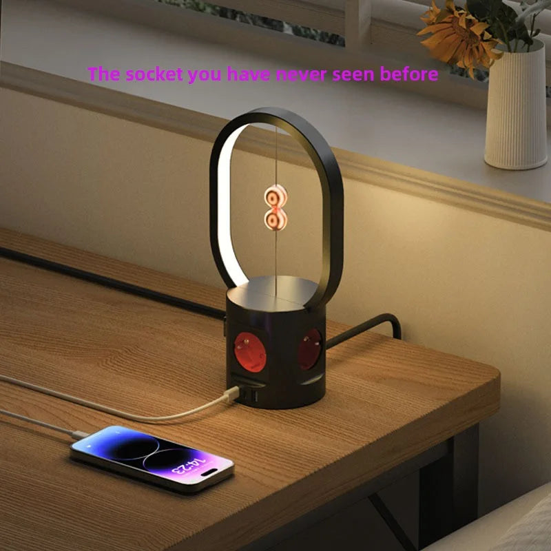 European Standard New Unique Creative Socket With Led Night Lamp Usb Type-C Charging Interface Korean Multifunctional Socket
