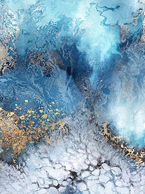 Blue Gold Abstract River Canvas Painting Modern Wall Art Posters Prints Landscape Pictures for Living Room Home Decor No Frame