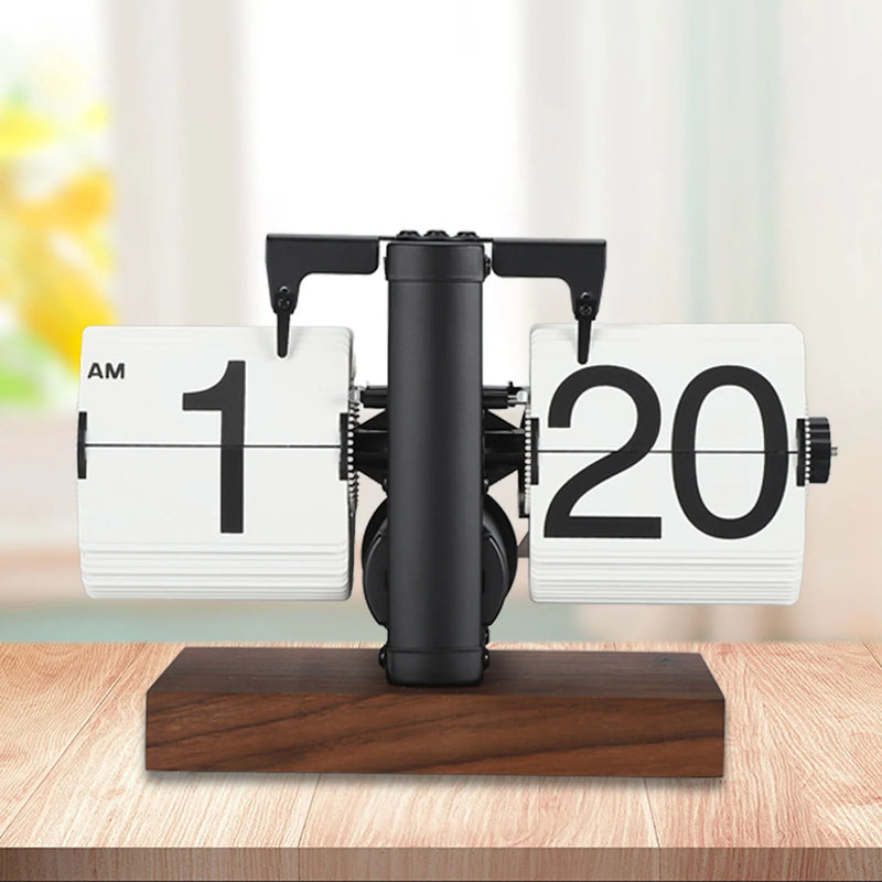 Digital  Clock Battery Powered Rotary Knob Adjust Single Sided Retro Mechanical  Clock 12h for Living Room