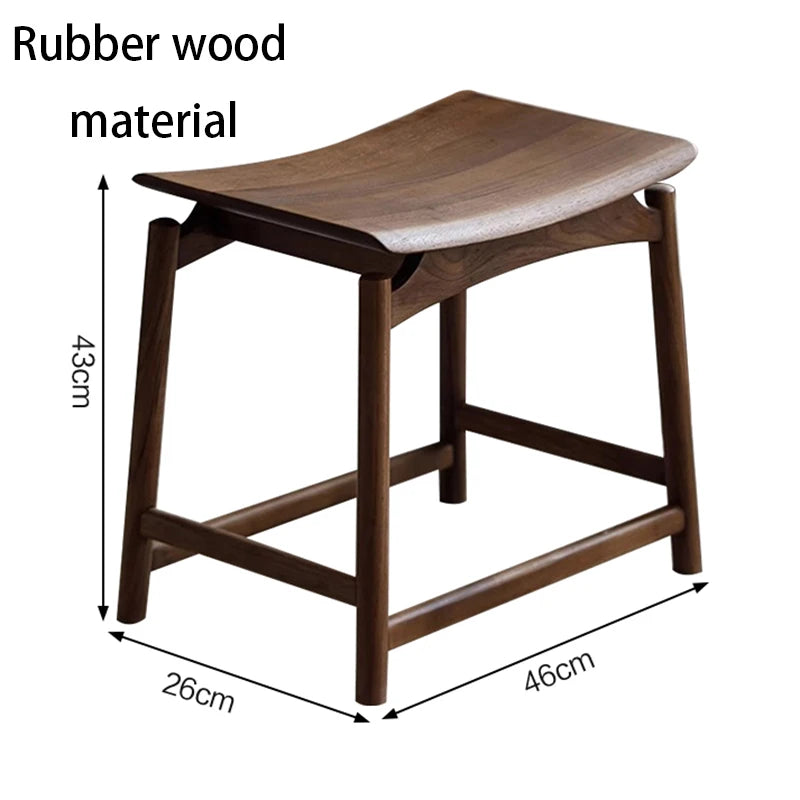 Mid-century Stools Solid Wood Stools Bedroom Luxury Decorative Vanity Stool Nordic Interior Living Room 1-person Dining Stool