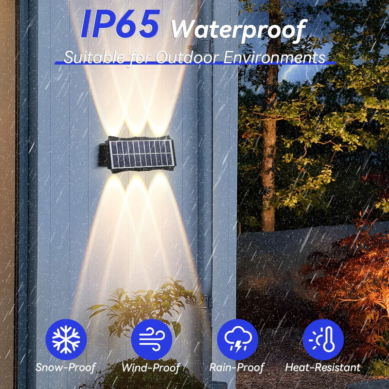 Wall Lamp Led House Outdoor Solar Waterproof Up And Down Luminous Lighting Balcony Yard Decoration Garden Exterior Wall Light