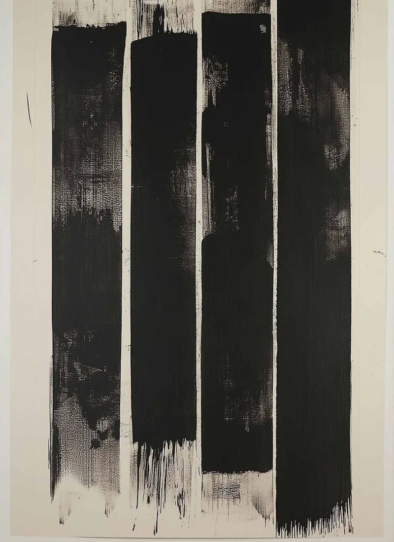 Abstract Black And White Flowing Lines Ink Landscape Minimalist Poster Print Wall Art Pictures Canvas Painting Room Home Decor