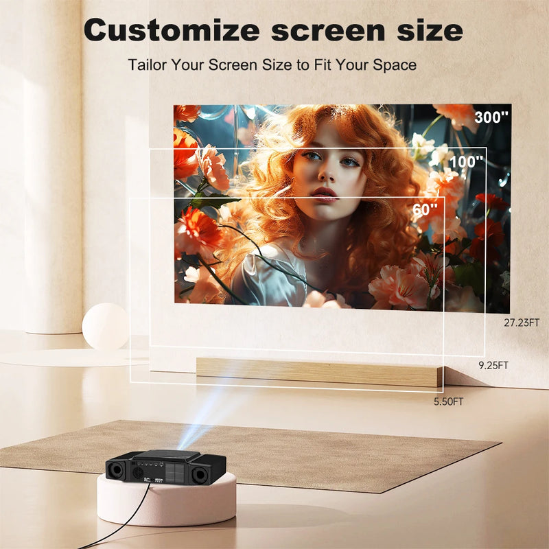 Projetor DESS 4K HD com foco automático Wi-Fi de eixo duplo projetor Android 4K home theater projetor externo Android Duty Free