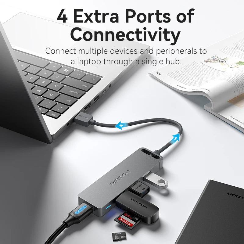 Vention USB Hub High Speed 4 Ports Multi USB 3.0 to USB 3.0 Hub Splitter Adapter for MacBook Pro iPad Pro Xiaomi Lenovo USB Hub