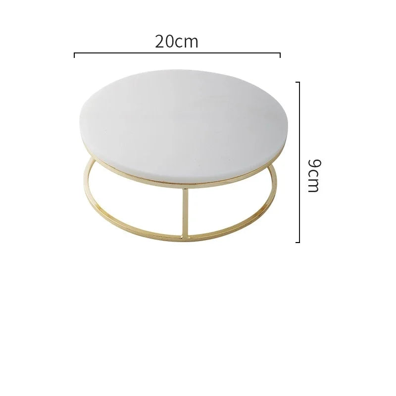 Nordic Marble Cake Dessert Tray Decoration Modern Simple Home Makeup Tools Jewelry Storage Plate Fruit Snack Chocolate Display