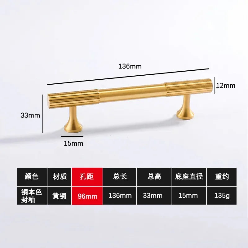Solid Brass Long Stripe Handle Kitchen Cabinet Door Pulls Closet Drawer Knobs Wardrobe Decor Home Accessories Furniture Handles