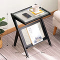 Z Shaped Side Table Creative Tea Coffee Table With Rack For Household Sofa Corner Living Room Bedroom Small Apartment Supplies