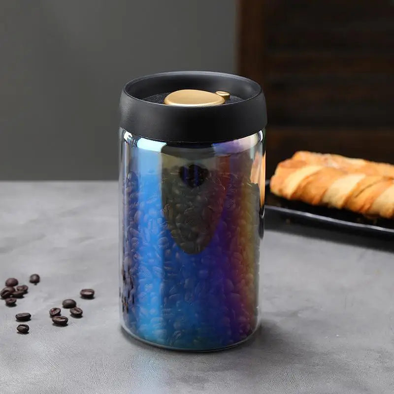 Vacuum Sealed Tank Coffee Bean Glass Sealed Jar Household Moisture-proof Air Extraction Airtight Container Coffee Set