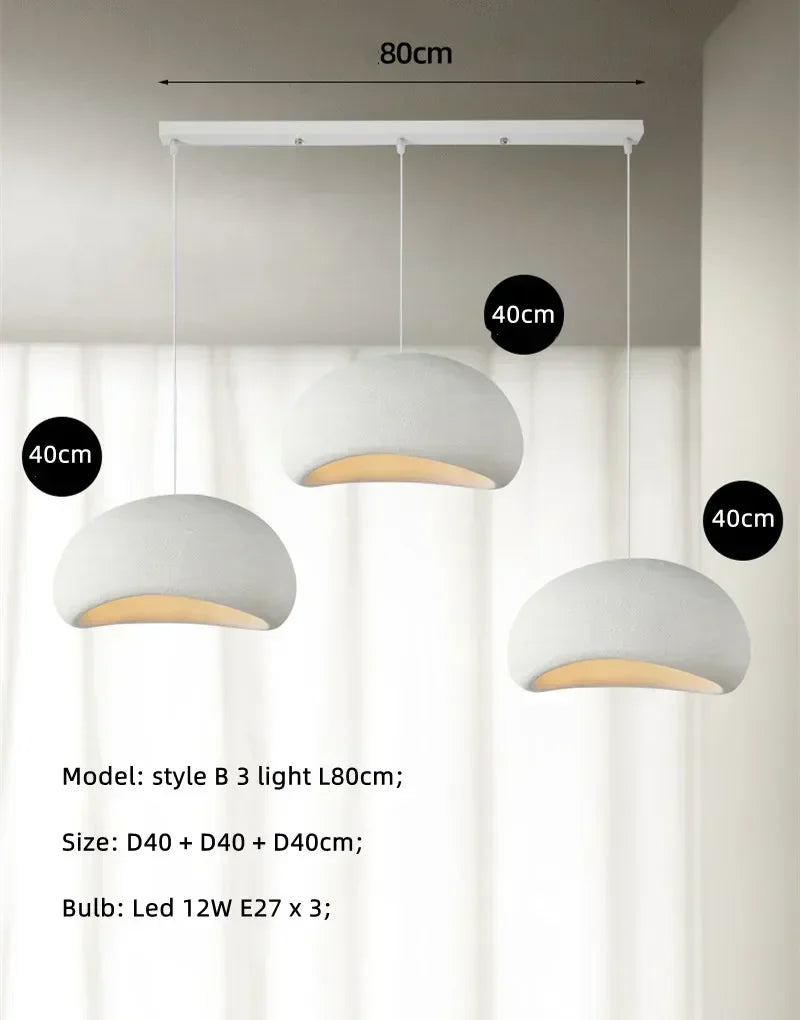 LED Pendant Lights White Resin Hanging Lamp for Living Dining Room Restaurant Decor Chandelier Art Suspension Luminaire