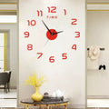 Creative 3D Digit Wall Clock DIY Acrylic Silent Digital Clock Mirror Wall Stickers for Living Room Bedroom Kitchen Decoration