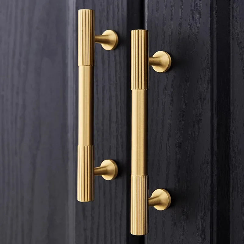 Solid Brass Long Stripe Handle Kitchen Cabinet Door Pulls Closet Drawer Knobs Wardrobe Decor Home Accessories Furniture Handles