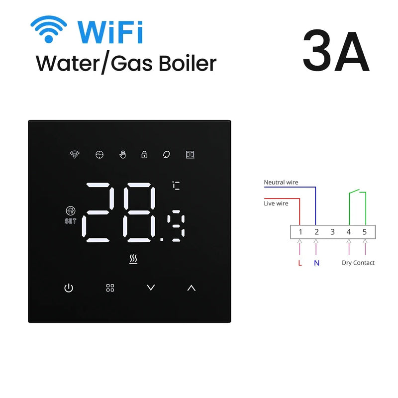 AVATTO Tuya WiFi Heating Thermostat 220v,Smart Electric Water Floor Heating Temperature Controller for Google Home Alexa Alice