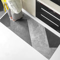 Kitchen Floor Mat Waterproof Non-slip Oil-resistant Leather Carpet PVC Gray Imitation Marble Geometric Rug Home Decoration Mat