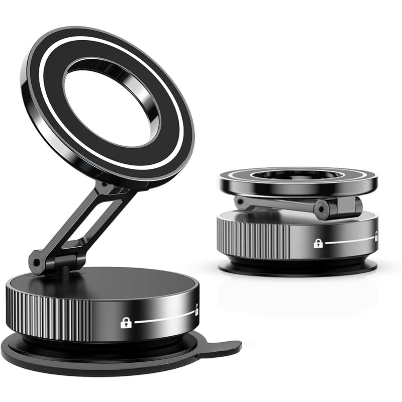 Suporte magnético a vácuo para telefone, suporte para telefone com ventosa Magsafe, suporte magnético ajustável em 360 °, dobrável em tamanho de bolso
