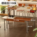 Medieval Style Solid Wood Long Dining Bench Bed End Bench Shoes French Stainless Steel Legs Banquette Home Furniture TYLB