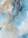 Blue Gold Abstract River Canvas Painting Modern Wall Art Posters Prints Landscape Pictures for Living Room Home Decor No Frame