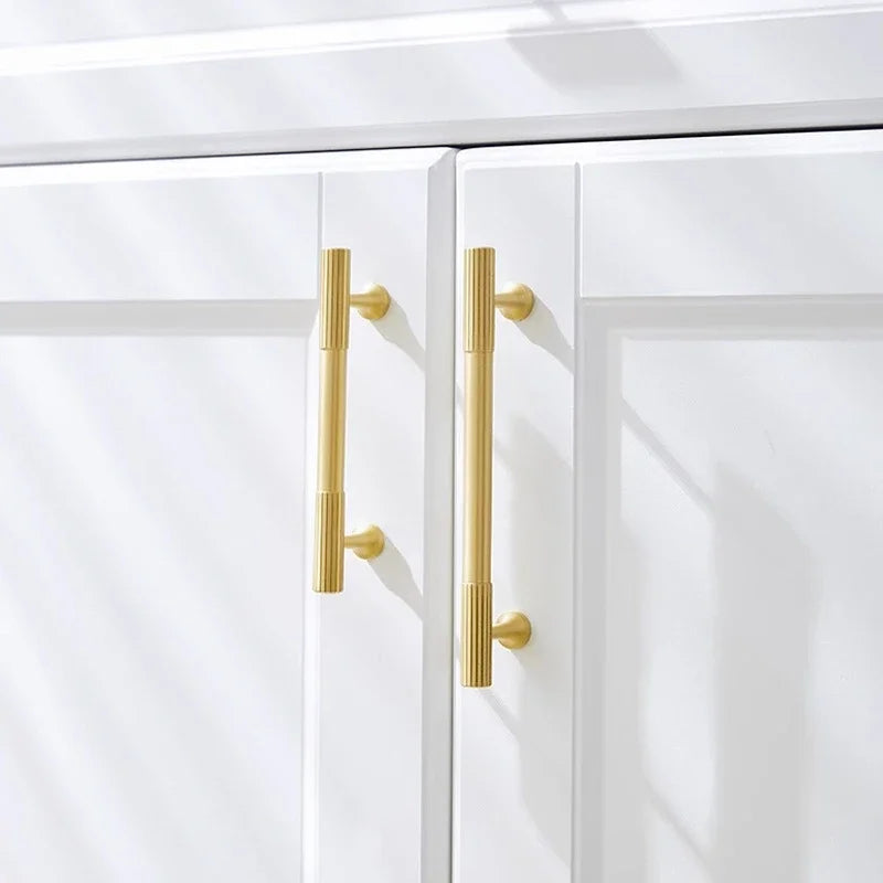 Solid Brass Long Stripe Handle Kitchen Cabinet Door Pulls Closet Drawer Knobs Wardrobe Decor Home Accessories Furniture Handles