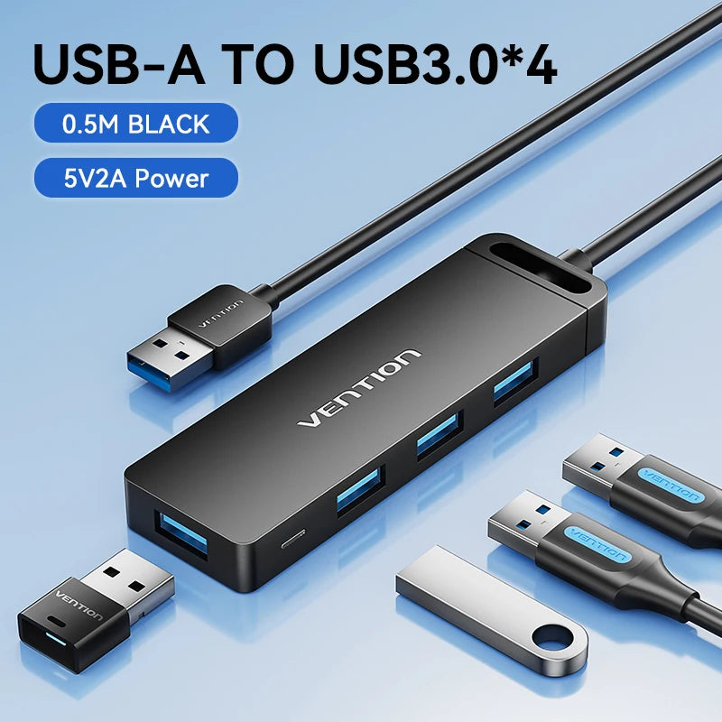 Vention USB Hub High Speed 4 Ports Multi USB 3.0 to USB 3.0 Hub Splitter Adapter for MacBook Pro iPad Pro Xiaomi Lenovo USB Hub