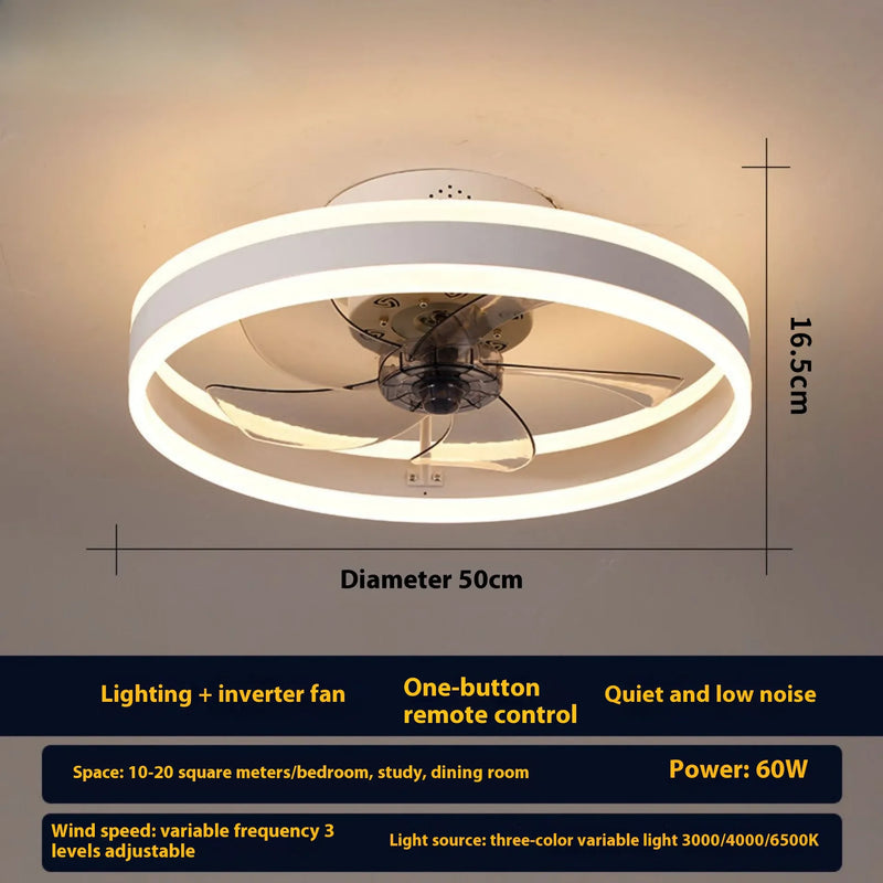 Modern Design LED Ceiling Fan Light with Remote Control for Living Room Bedroom Dinning Room