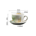 200/210/250ml Retro American Ceramic Coffee Cup Plate Set Luxury Office Afternoon Tea Water Cup And Dish Couple Mugs With Tray