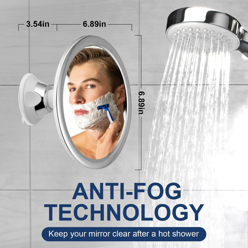360° Rotatable Shower Mirror Bathroom Fogless Makeup Mirror With Holder Suction Cup Anti-Fog Mirror for Shaving Makeup Showering
