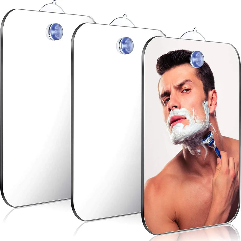 Acrylic Fog Free Mirror Wall Suction Travel Mirror Unbreakable Portable Traveling Shaving Women Makeup Bathroom Accessories