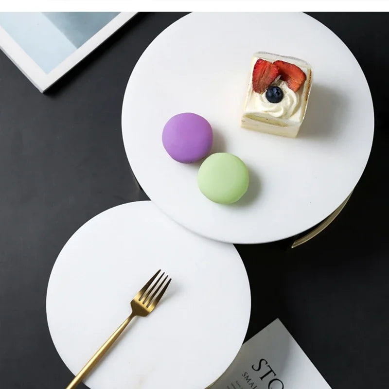 Nordic Marble Cake Dessert Tray Decoration Modern Simple Home Makeup Tools Jewelry Storage Plate Fruit Snack Chocolate Display