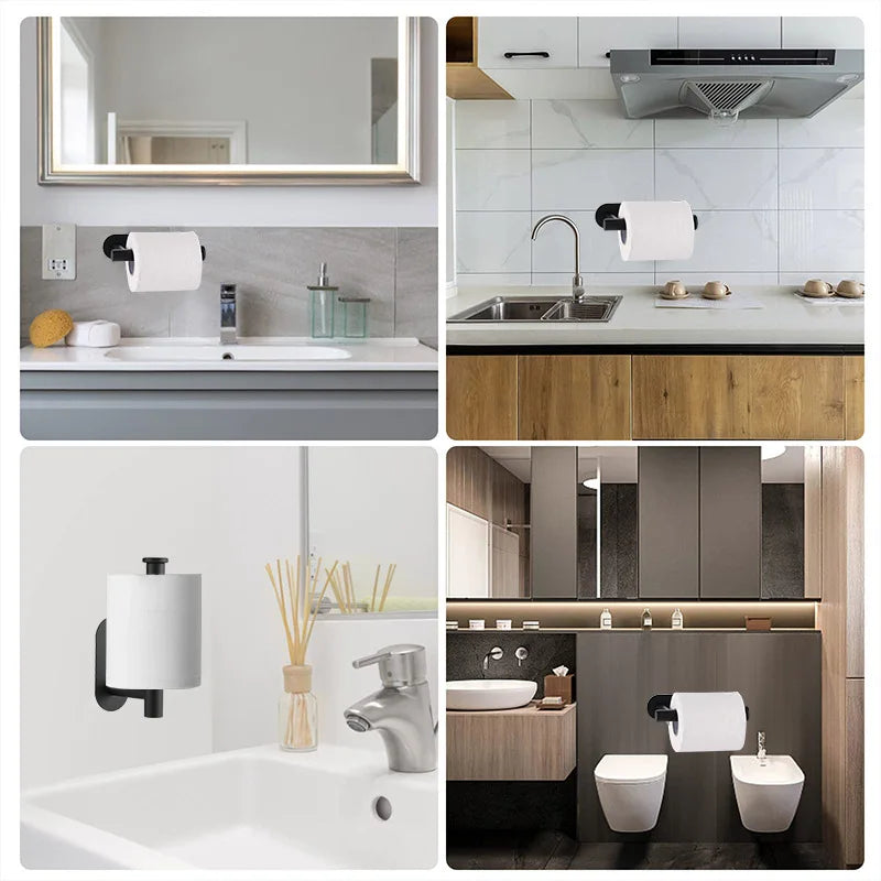 Stainless Steel Toilet Paper Holder Tissue Hanger Adhesive Toilet Paper Stand Paper Towels Holder Waterproof Bathroom Accessory