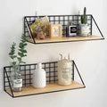 Wall Mounted Shelves Without Drilling Wood Hanging Shelf Kitchen Organizer Hanging Spice Jar Storage Shelf for Seasoning Holder