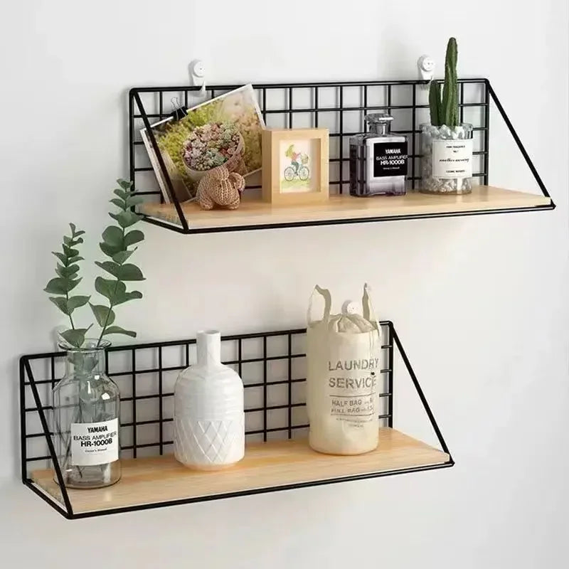 Wall Mounted Shelves Without Drilling Wood Hanging Shelf Kitchen Organizer Hanging Spice Jar Storage Shelf for Seasoning Holder