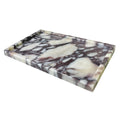 Natural Marble Vanity Tray 10"x6", Genuine Calacatta Viola Marble Stone Tray for Bathroom/Kitchen/Dresser