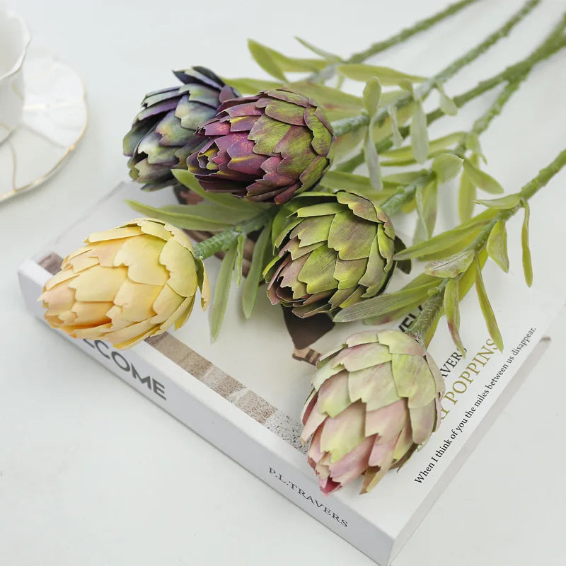 56CM Artichoke Fruit Artificial Plant Home Interior Living Room Entrance Decorative Flower Arrangement Decorative Flower