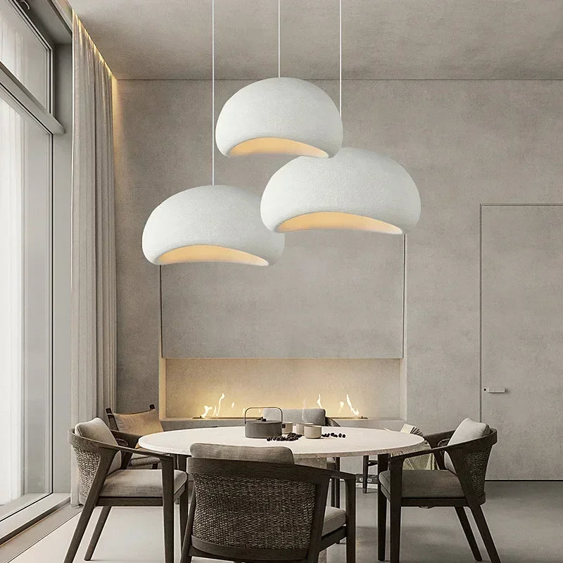 LED Pendant Lights White Resin Hanging Lamp for Living Dining Room Restaurant Decor Chandelier Art Suspension Luminaire