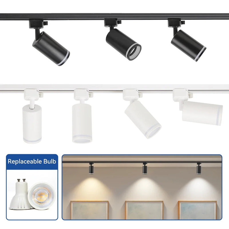 GU10 Track Light Led Spotlights 110V/220V Track Rail Lighting for Living Room Decor Clothing Store Ceiling Spot Lights Full Sets