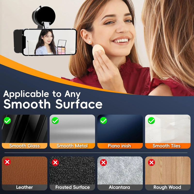 Suporte magnético a vácuo para telefone, suporte para telefone com ventosa Magsafe, suporte magnético ajustável em 360 °, dobrável em tamanho de bolso