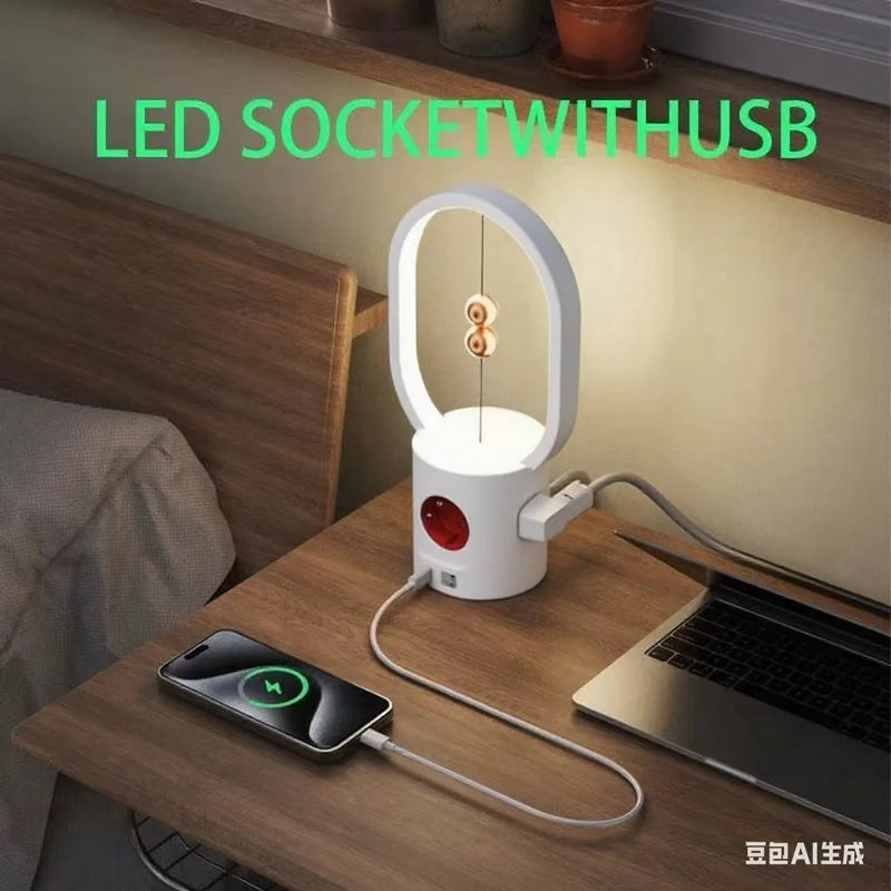 European Standard New Unique Creative Socket With Led Night Lamp Usb Type-C Charging Interface Korean Multifunctional Socket