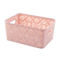 Plastic Storage Box Stackable Storage Container Hollow Out Delicate Storage Basket With Lid For Clothes Toy Home storage Supply