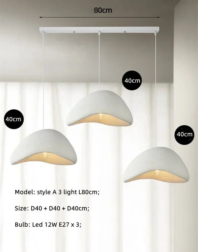 LED Pendant Lights White Resin Hanging Lamp for Living Dining Room Restaurant Decor Chandelier Art Suspension Luminaire