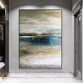 Large Beige Brown Abstract Boho Textured Handmade Canvas Painting  Modern Home Wall Art Decor