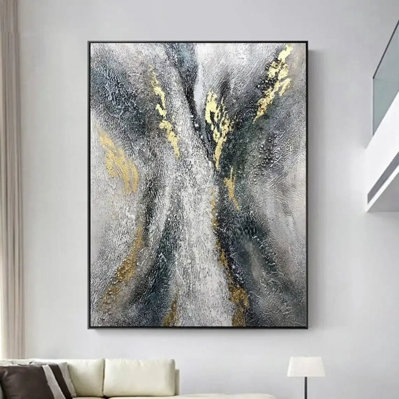 Large Beige Brown Abstract Boho Textured Handmade Canvas Painting  Modern Home Wall Art Decor