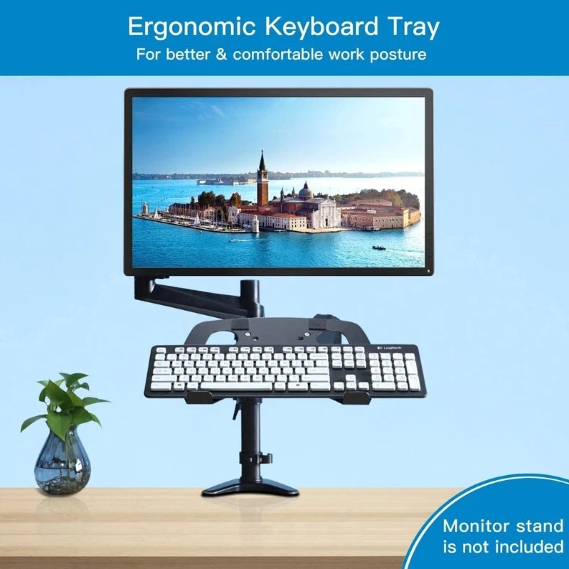 Laptop Attachment DML1 | SILVER Desk Mount Support Tray for Laptop/Tablet/MacBooks | VESA 75/100 | 8kg Capacity