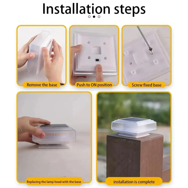 Led Solar Post Light Warm Pillar Lamp Rechargeable Outdoor Powered Drop Floor Landscape Garden The For Lawn Batteries Decoration