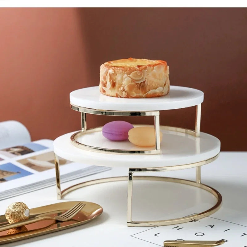 Nordic Marble Cake Dessert Tray Decoration Modern Simple Home Makeup Tools Jewelry Storage Plate Fruit Snack Chocolate Display