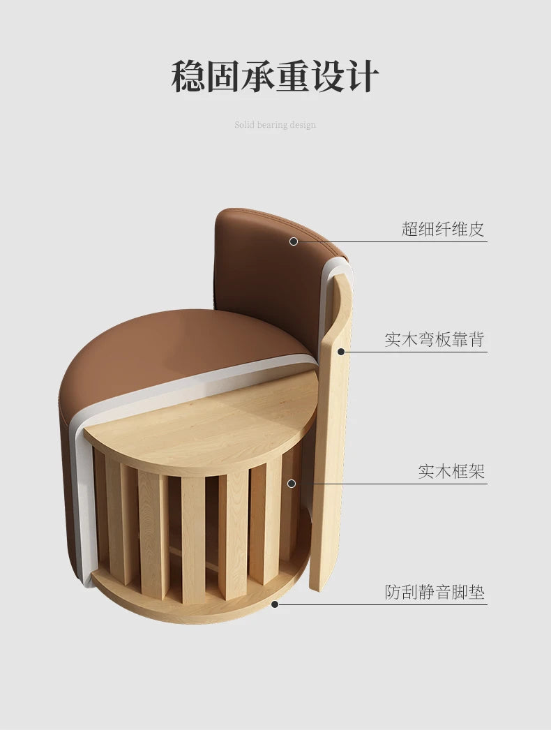 Living Room Light Luxury Stool Household Soft Bag Low Stool Sofa Round Bench Coffee Table Back Chair Door Shoe Change Stool