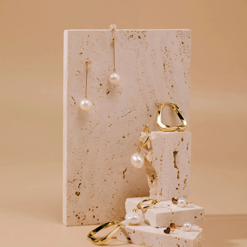 Travertine Marble Jewelry Holder, Stone Vanity Tray for Makeup Photography, Earring Display ,Artisan Crafted Wabi Sabi Decor